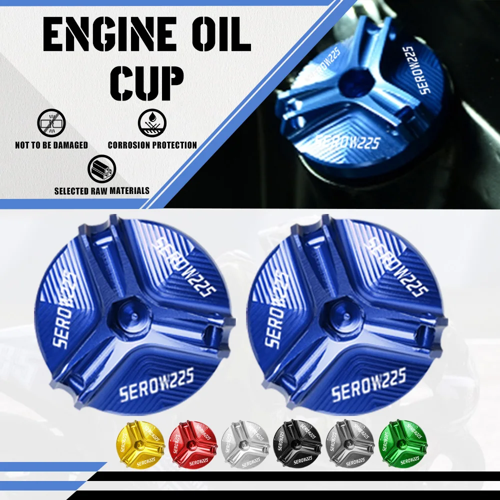 

SEROW 225 Motorcycle Engine Oil Drain Plug Sump Nut Cup Oil Fill Cap Cover For YAMAHA SEROW225 1999-2004 2000 2001 2002 2003