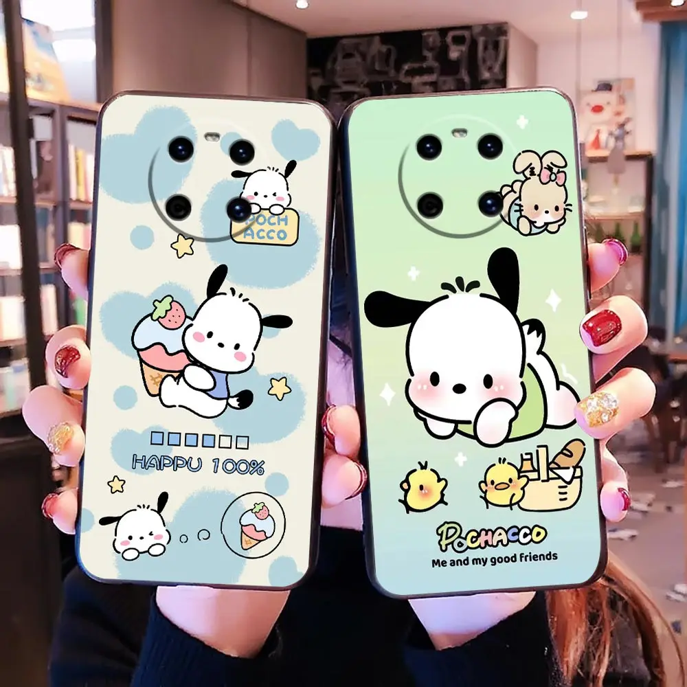 Cartoon Cute Pochacco Phone Funda Case For HUAWEI P50 P40 P30 P20 P10 P9 P8 Plus MATE 30 20 20X 10 9 8 Pro TPU Case Capa Shell