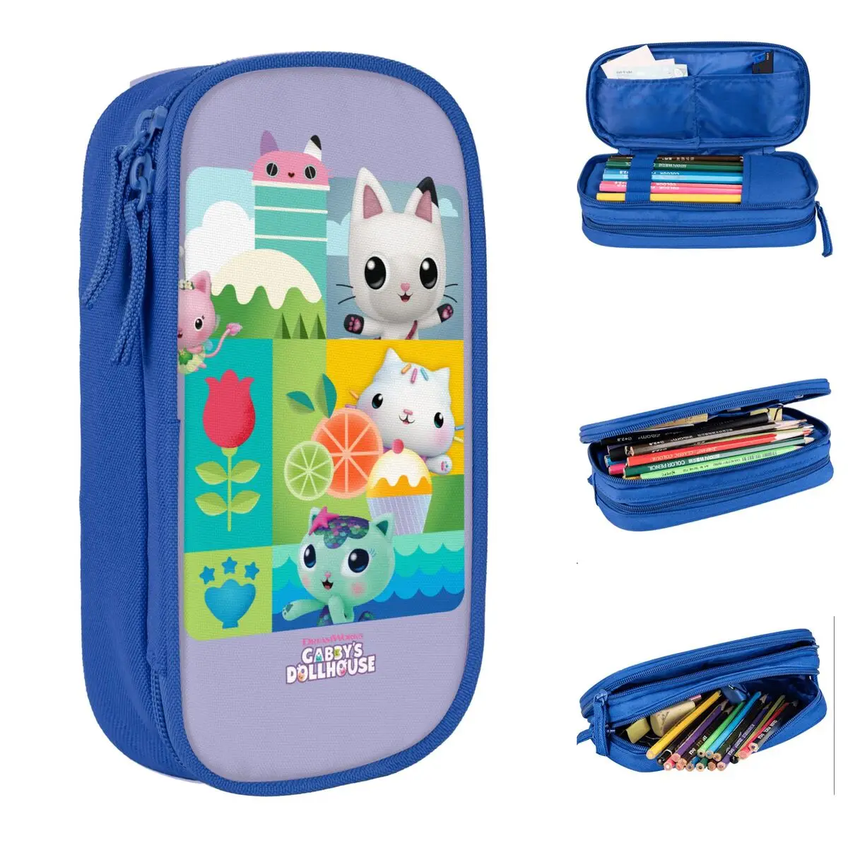 Gabby Dollhouse Pencil Cases Pencil Pouch Pen Box Kids Big Capacity Bag School Supplies Zipper Stationery