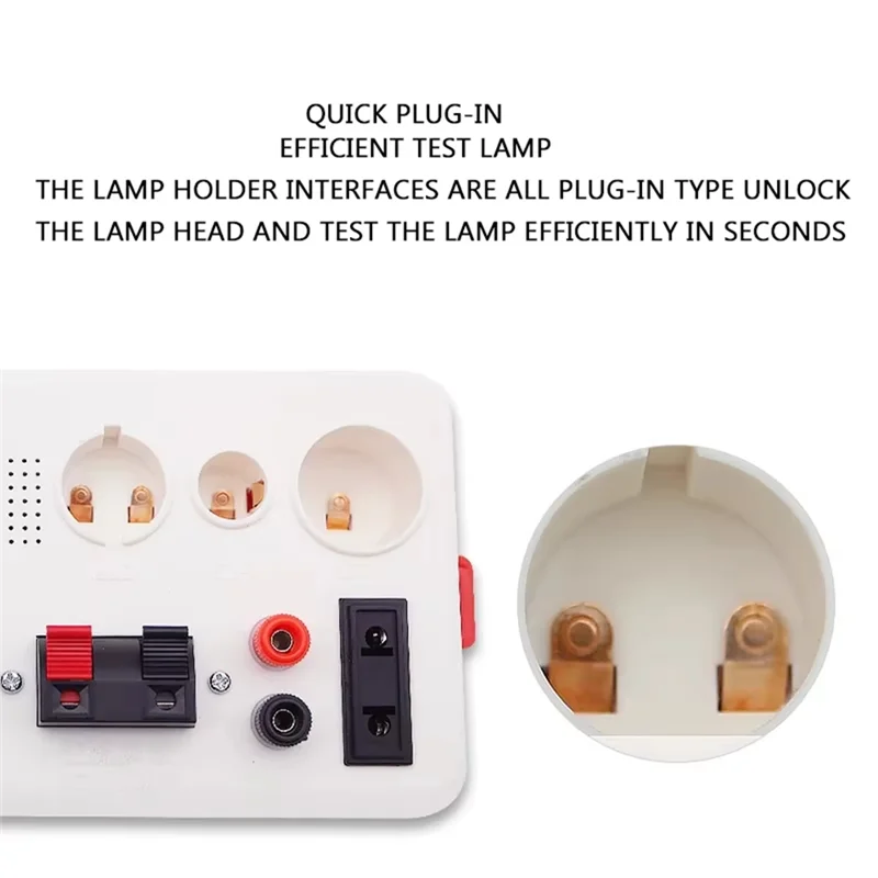 MOPHE-E14 B22 E27 LED Fast Lamp Tester In-Line Base Socket Test Fixture For LED Lights EU Plug