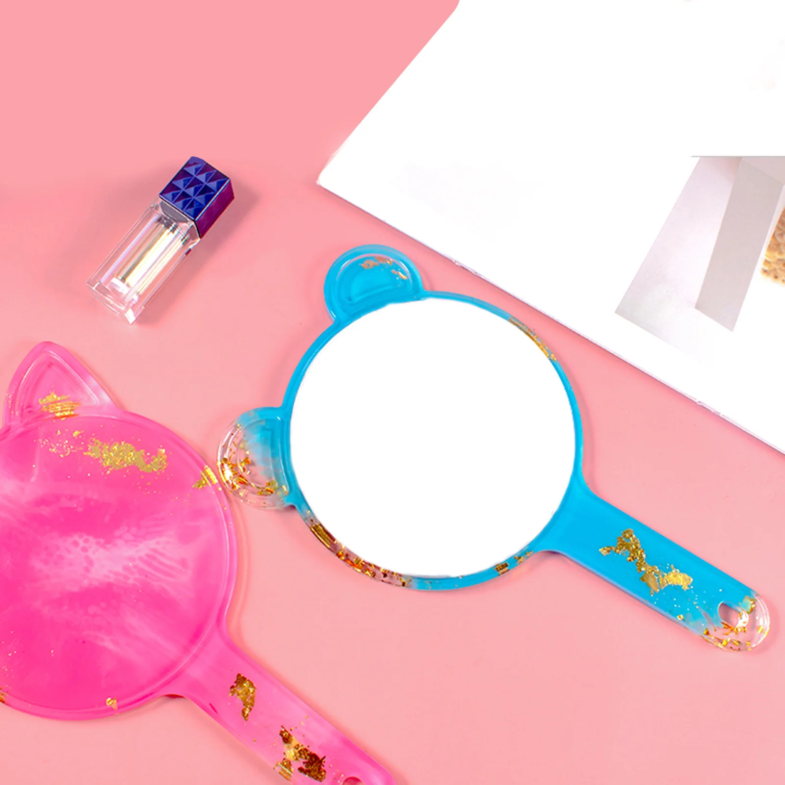 

1 Set Small Cat Mirror Mold Silicone Diy For Make-Up Mirror Crafting Reverse Mould Crystal Epoxy Casting Manual Die Jewelry