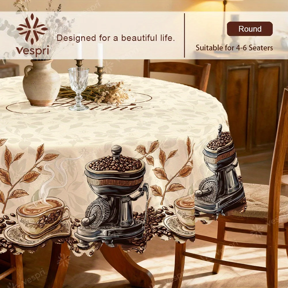 Wood grain, rural tablecloth, white and brown decorations, pots and teapots, European styleyzb
