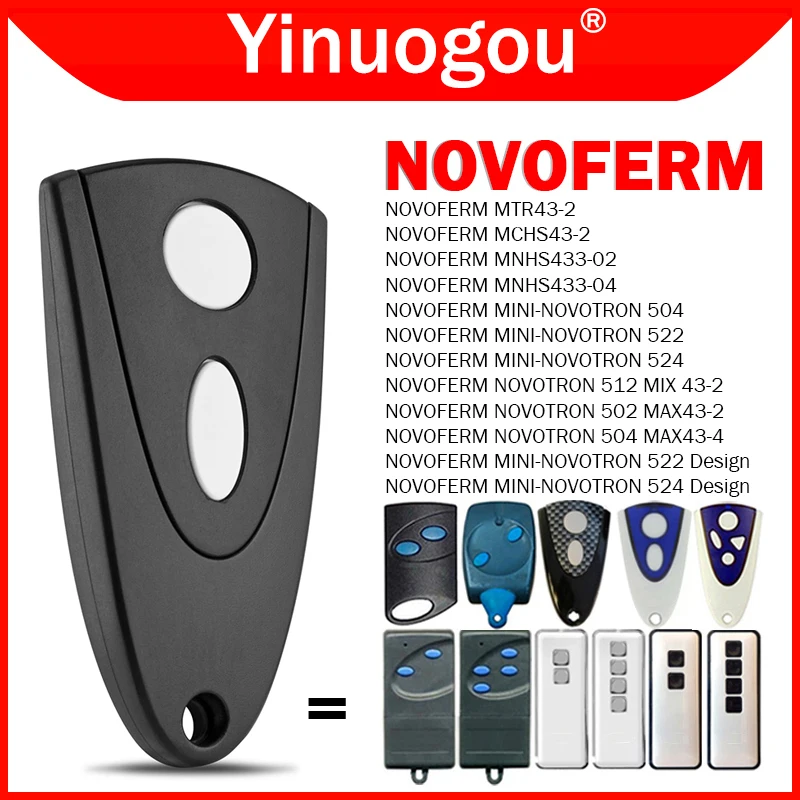 2PCS NOVOFERM NOVOTRON 502 MAX43-2 Garage Door Remote Control 433MHz For MAX43-2 504 MAX43-4 512 MIX 43-2 MINI-NOVOTRON 522 524