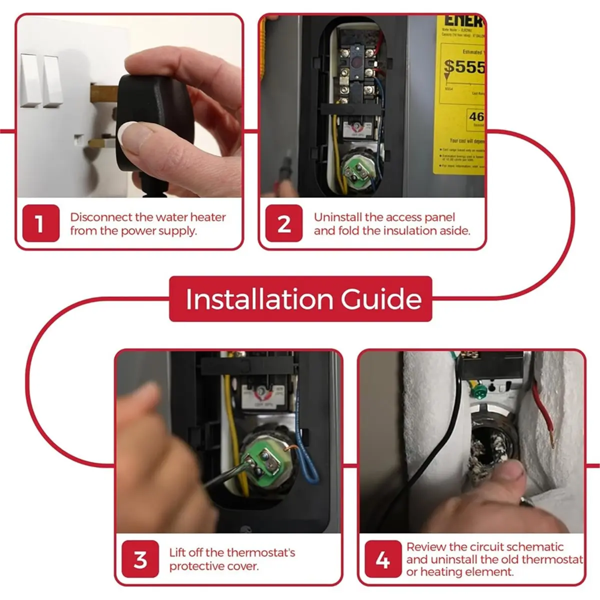 DT38 Electric Water Heater Tune-Up Kit, Water Heater Parts Fit for Most Electric , Heater Elements