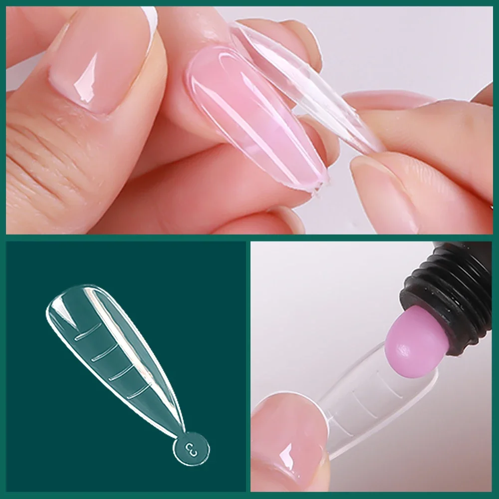 Nailpop sistema duplo formas de unhas extensão acrílica pontas de unhas falsas formas superiores para unhas gel construção molde ferramentas de arte 120 pçs/caixa