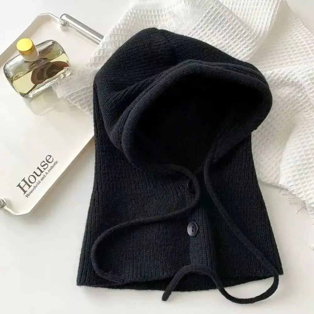 قبعة صوفية عصرية، قبعة بالاكلافا، قبعة صغيرة محبوكة بسيطة، قبعة سميكة لحماية الأذن، ملابس الشارع