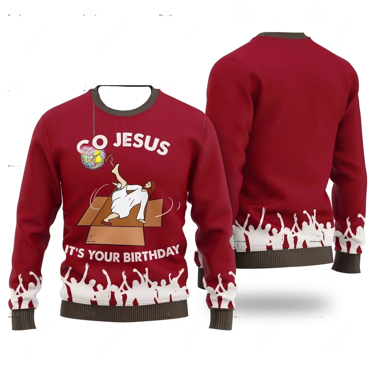 Christmas Santa Claus Pet Cat Knitted Ugly Sweater Graffiti Retro Vintage 3DPrint Pullover Harajuku Casual Funny Long Sleeves