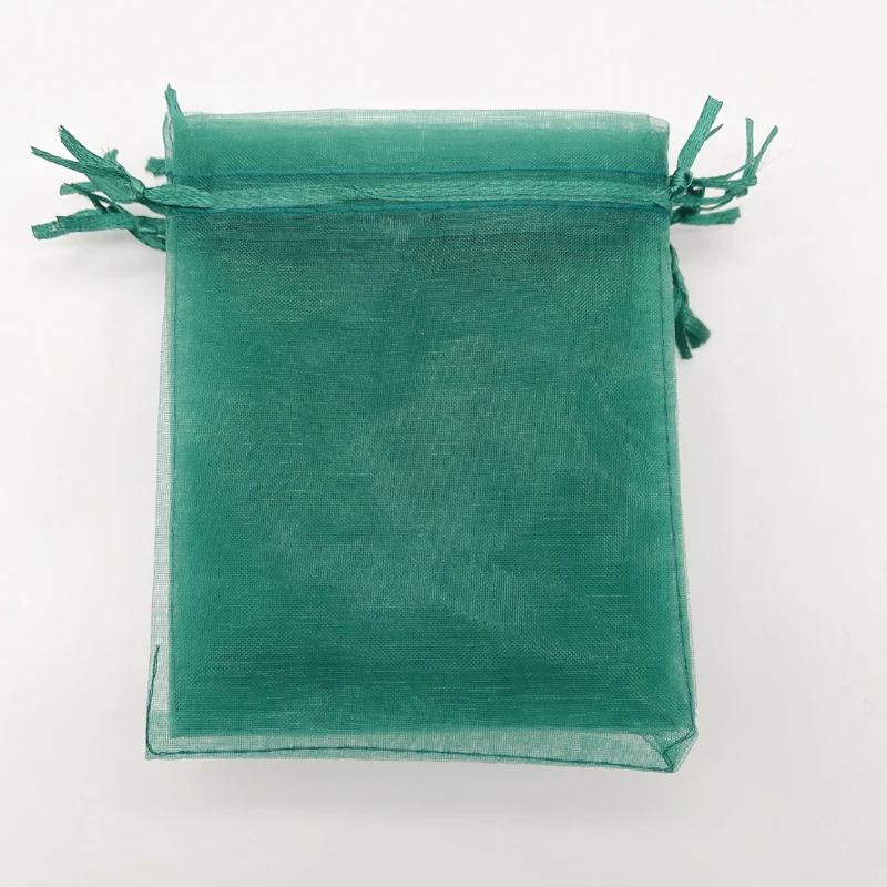 Blackish Dark Green Drawstring Packaging Gift Bag, Wedding Sachet, Jewelry Storage Bags, Organza Gift Bags, Mesh Pouches, 100Pcs