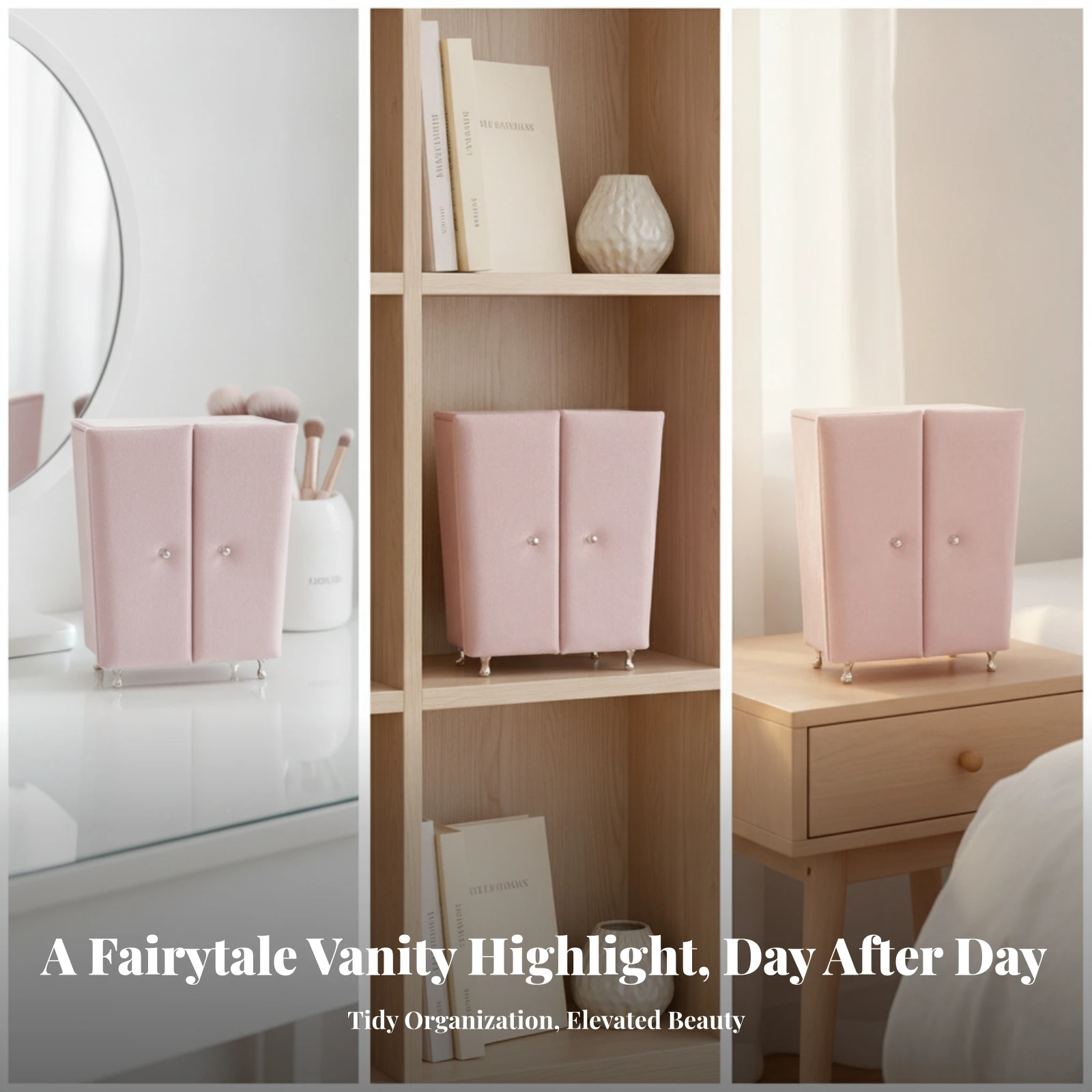 Velvet Cabinet Compact Cabinet with Doors Furniture Small-Footprint Space-Saving for Collectors, Shelf Display, Vanity