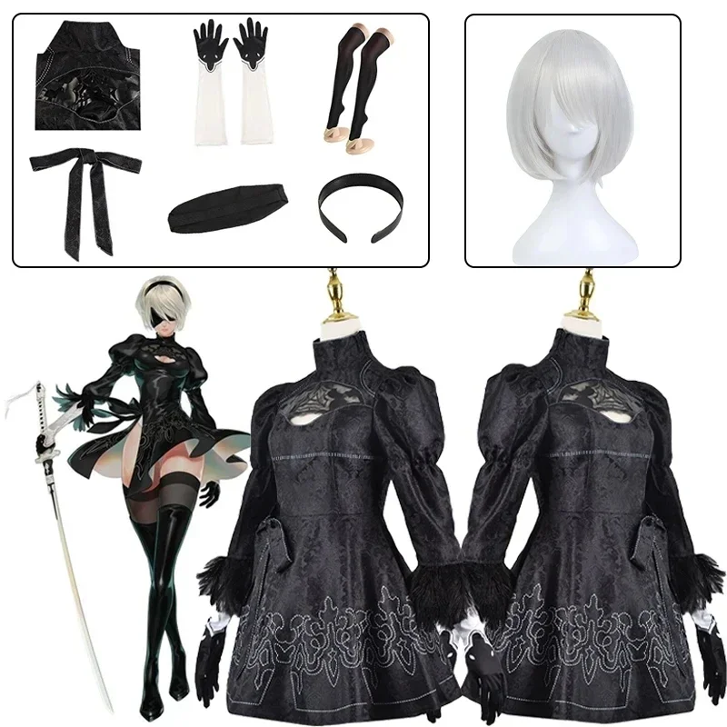 Nier Automata Cosplay Costume Yorha 2B Sexy Outfit Games Suit Women Role Play Costumes Girls Halloween Party Fancy Dress