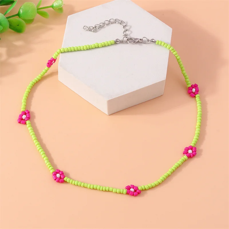 Aihua Böhmen Bunte Blume Rocailles Halskette Für Frauen Kinder Freundschaft Halskette Sommer Strand Party Schmuck Geschenke – Detail 11