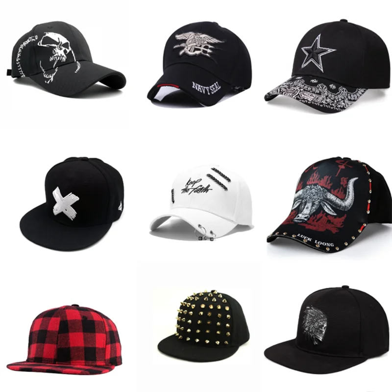 Fan Discount Hot Fashion Snapback Man Flat Brim Multi Color Figure PU Leather Hip Hop Punk Casual Street Trend Baseball Cap