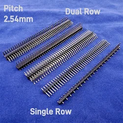 5 20 100 Pcs 2.54 MM Pitch Pin Header Male Dual Straight 90 180 Degree Single Row Right Angle SMD 1x40 Pin 2x40 Position