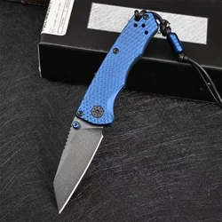 BM 290BK Mini Folding Knife M4 Steel Blade Aviation Aluminum CNC Engraving Handle Outdoor Camping Tactical Knife Pocket Clip