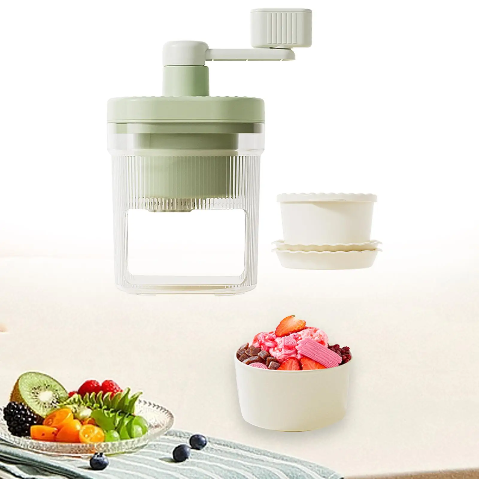 Mini Hand Crank Ice Crusher Ice Shaver Household Lightweight DIY Portable for Adults and Children Outdoor Activities Restaurants