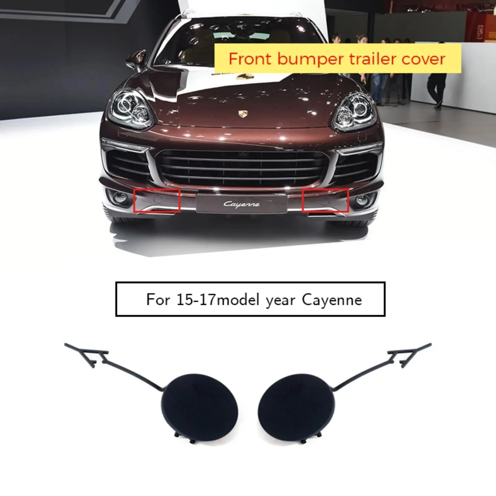 For Porsche Cayenne 2015-2018 Front Bumper Tow Hook Cover Cap 92A 958.2 Fit Base GTS S Turbo Sport 95850515640 95850515540