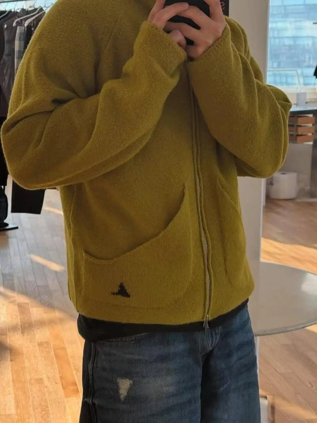 

Casual Knitted Woolen Cardigan Sweater Trendy Outdoor Wear Zipper Design Long Sve round Ne Color for Young Men