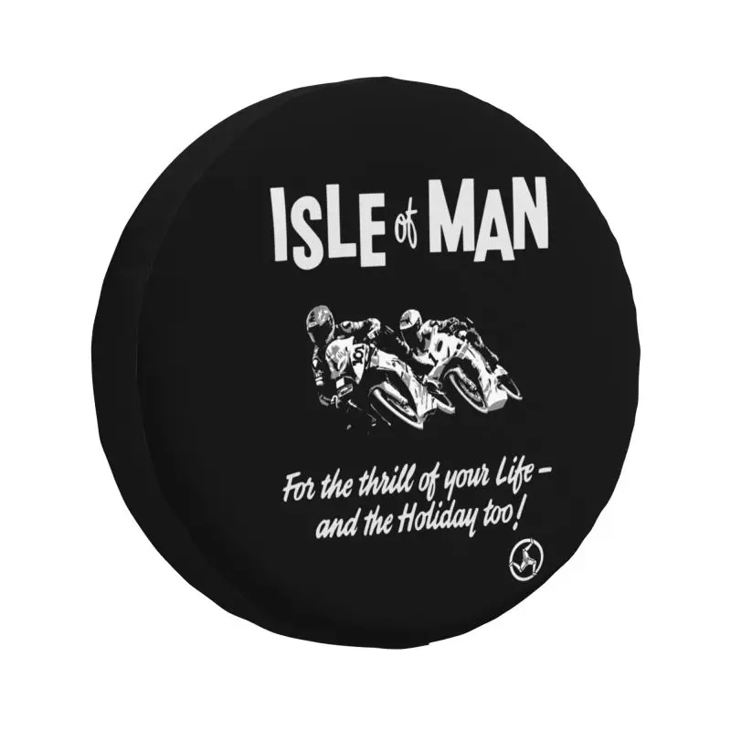 Custom Isle Of Man Spare Wheel Cover for Suzuki Mitsubish 4WD SUV Motorcycle Tt Races Tire Protector 14