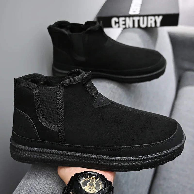 Fipatbu أحذية قطنية عالية الجودة شتوية بالإضافة إلى أحذية الثلوج المخملية سميكة ودافئة عصرية مريحة ومتعددة الاستخدامات أحذية رجالي #2