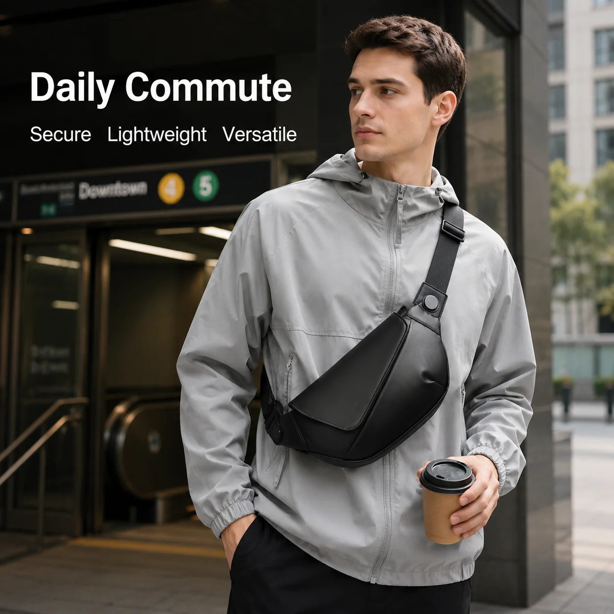 

Mens Casual Crossbody Bag Large Capacity Utility Shoulder Chest Bag Travel Commuter Motorcycle Riding Sport Outdoor Pack