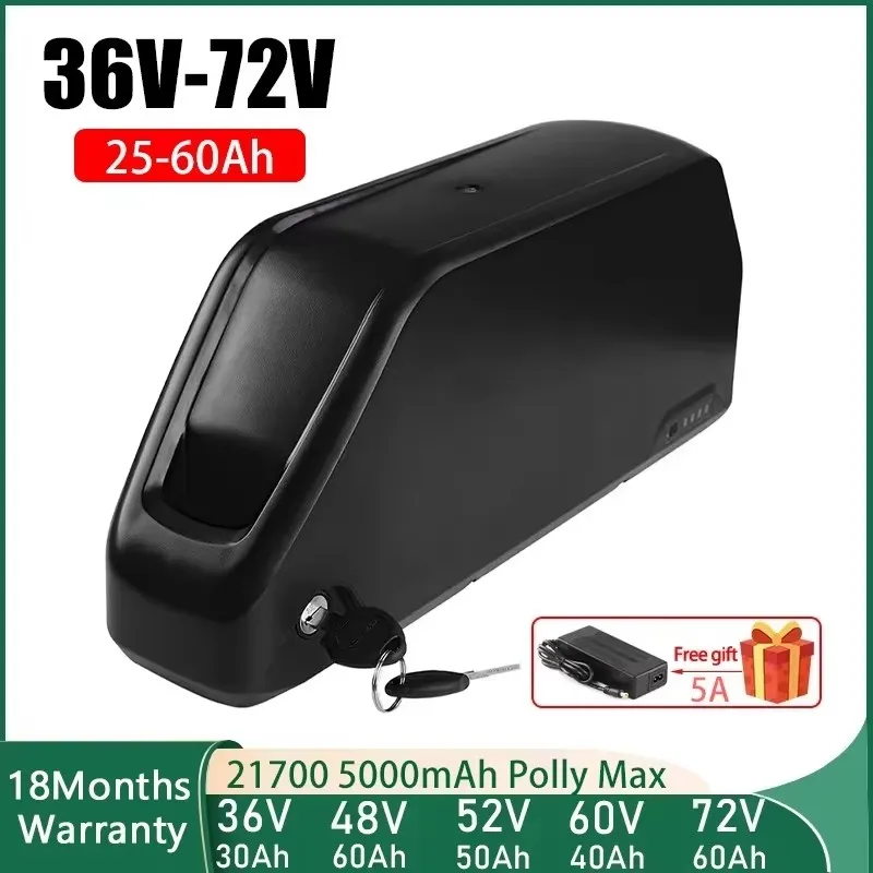 

Electric Bicycle Battery 72V 3000W E bike Down tube 36v 48v 52v battery 25 30 40ah 50Ah 1000w Lithium lion Battery 60v 2000W kit