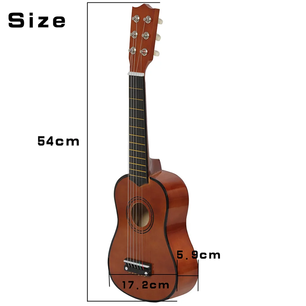 Small Guitar 21 inch Ukulele 6 Strings Instrument Learning Kids Gifts with Picks