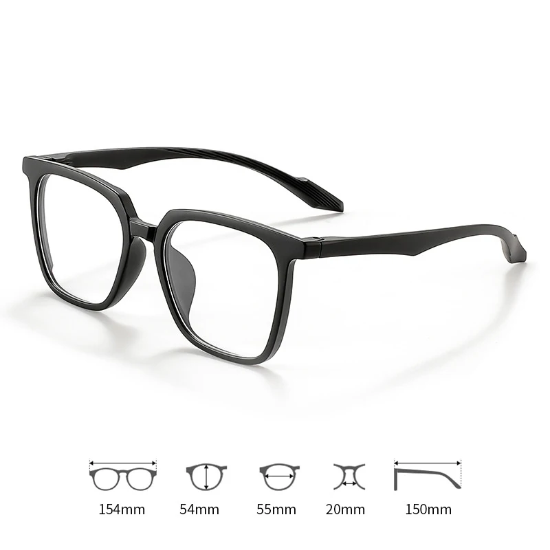 Big Size Eyeglasses Man Fashion Retro Square Ultra Light TR90 Transparent Glasses 2023 Eyewear Optical prescription Frame  Woman