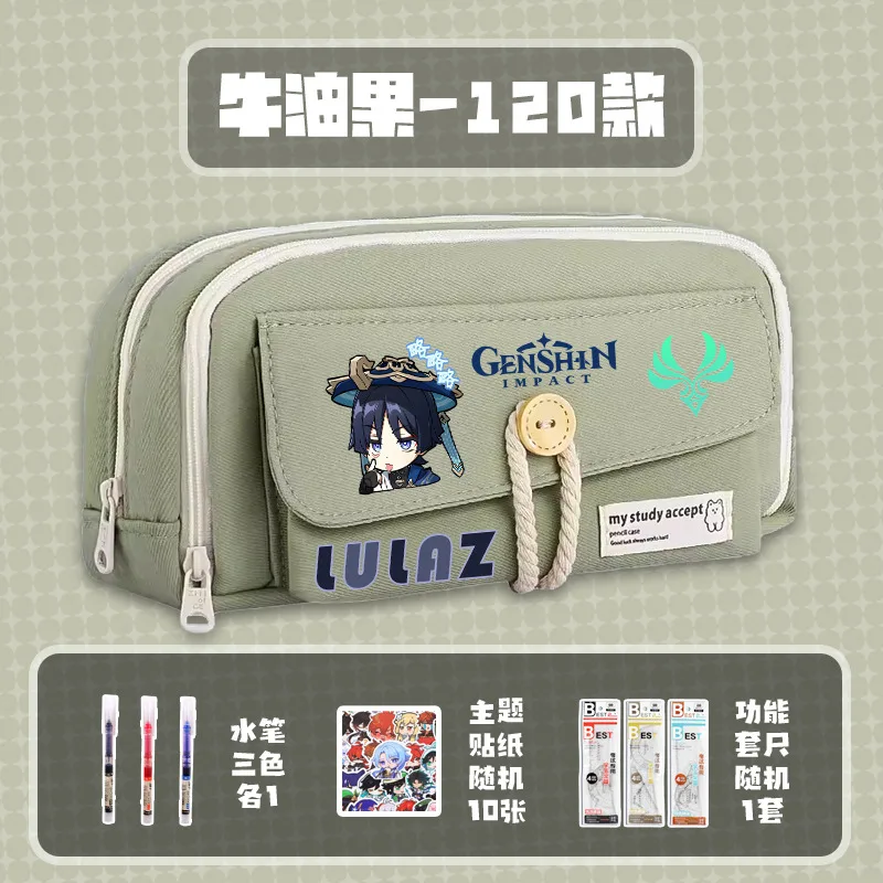 Game Anime Gs Impact Cos Balladeer Raiden Ei Arlecchino Venti Eula Etc. 2025 Q-version Print  Large Capacity Pencil Case Giving