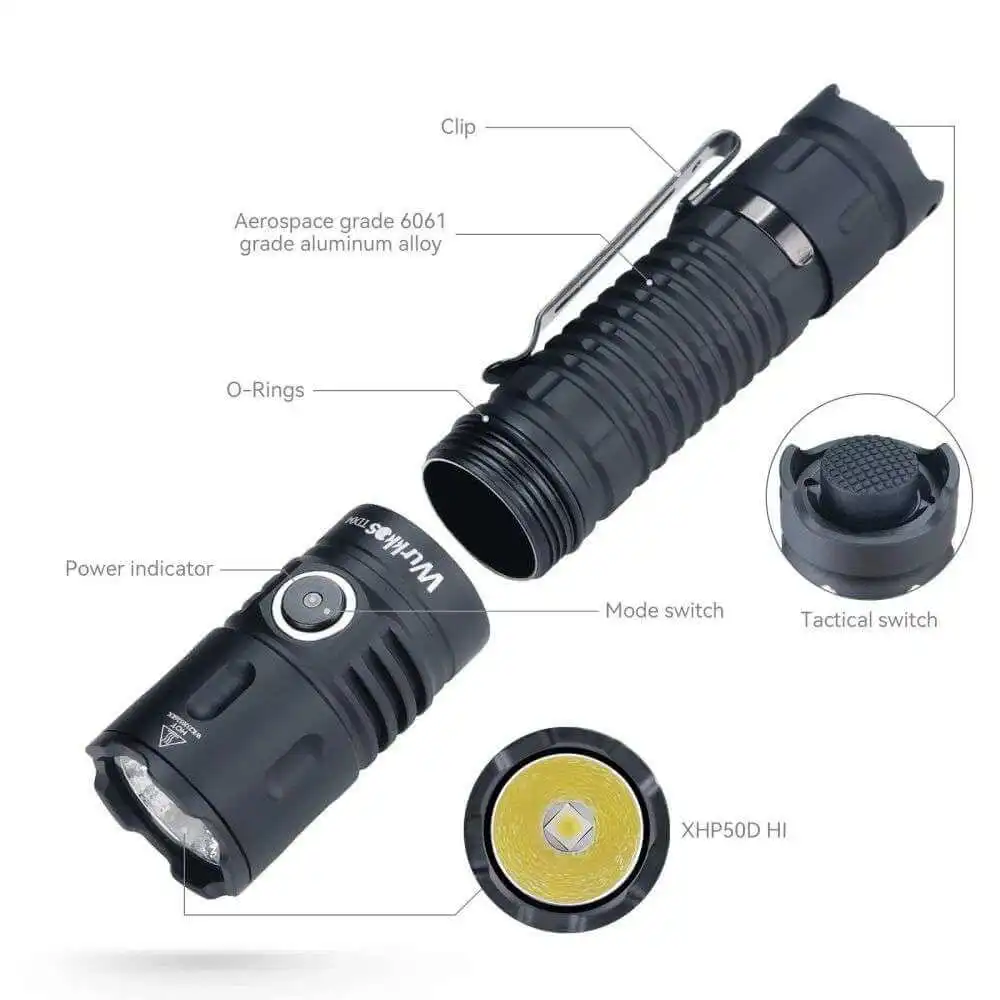 Imagem -05 - Wurkkos Lanterna Tática Td04 3000 Lumens