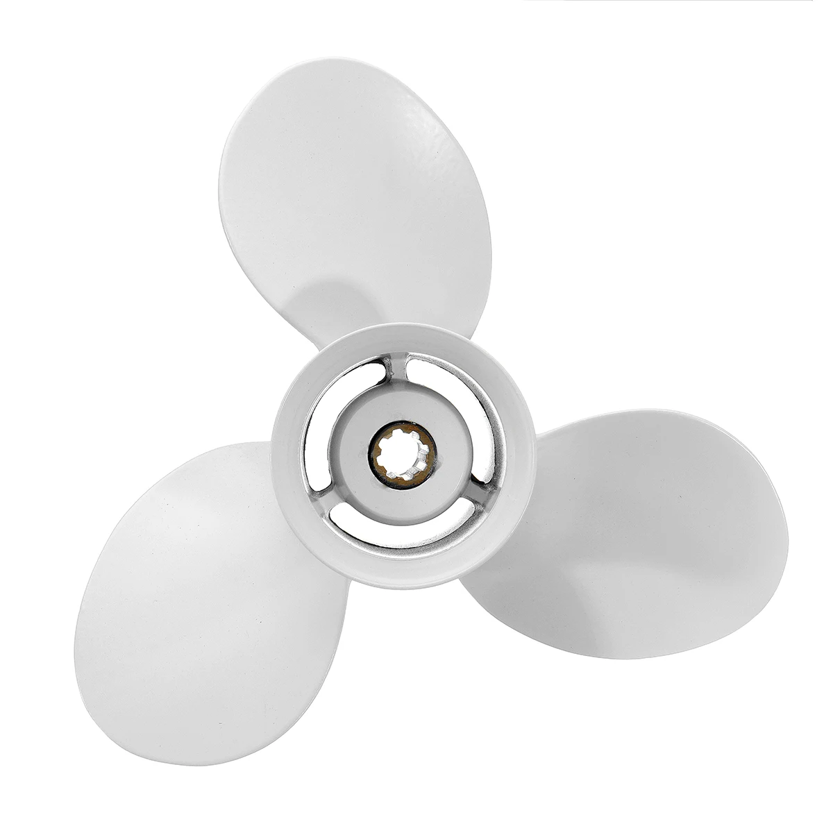 683-45952-00-EL  9 1/4 x 9 3/4 Boat Outboard Propeller For Yamaha 9.9-15HP Aluminum Alloy 3 Blades 8 Spline Tooths White