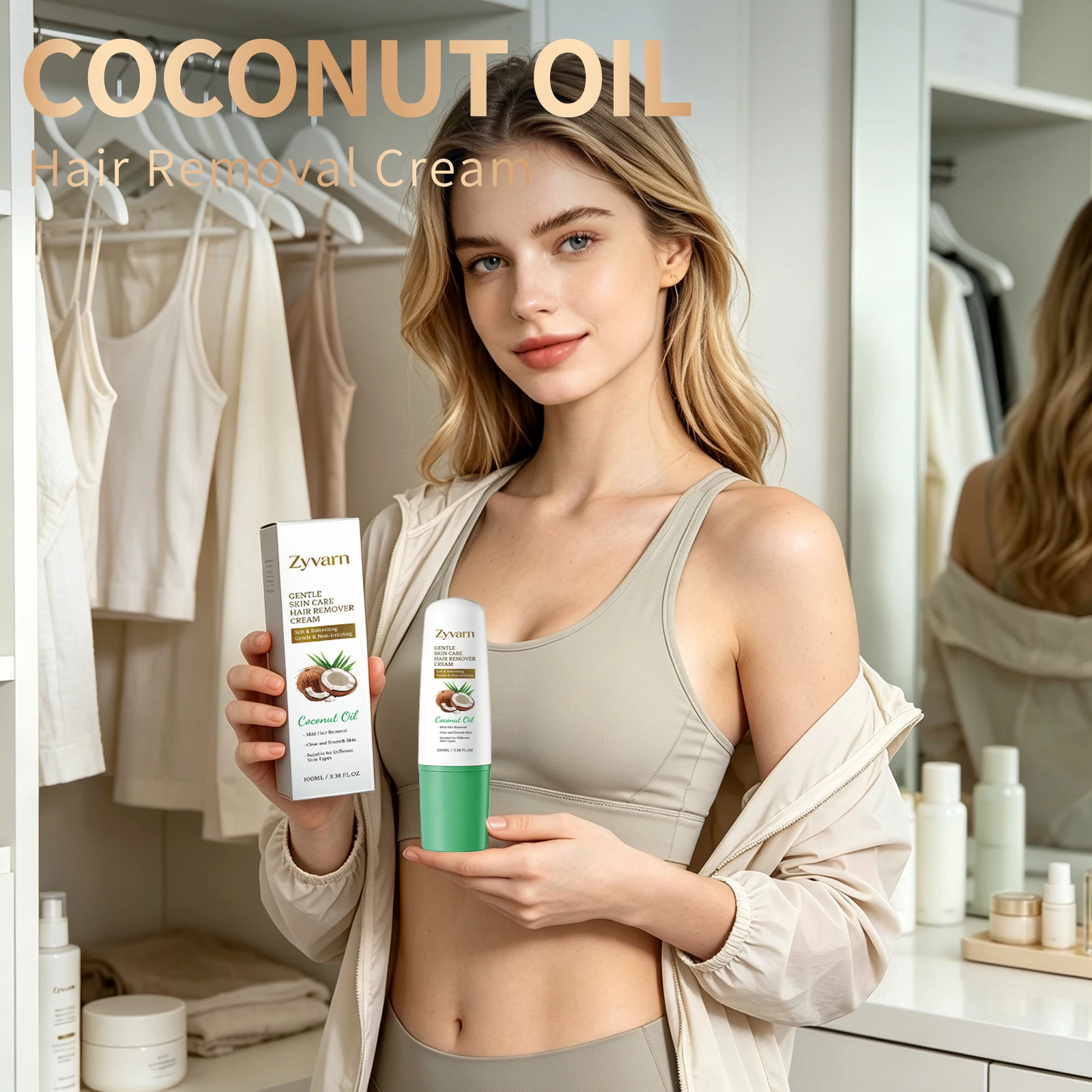 Coconut Oil Formula Hair Removal Cream For Women Man All Body Parts Hair Growth Inhibitor Intimate Areas Painless Hair Remover
