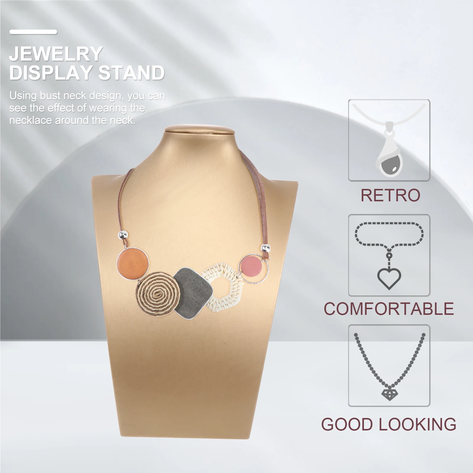 

Necklace Display Brushed Composite Bust Model Jewelry ganizer Home Store Use Display Necklace St Shelf