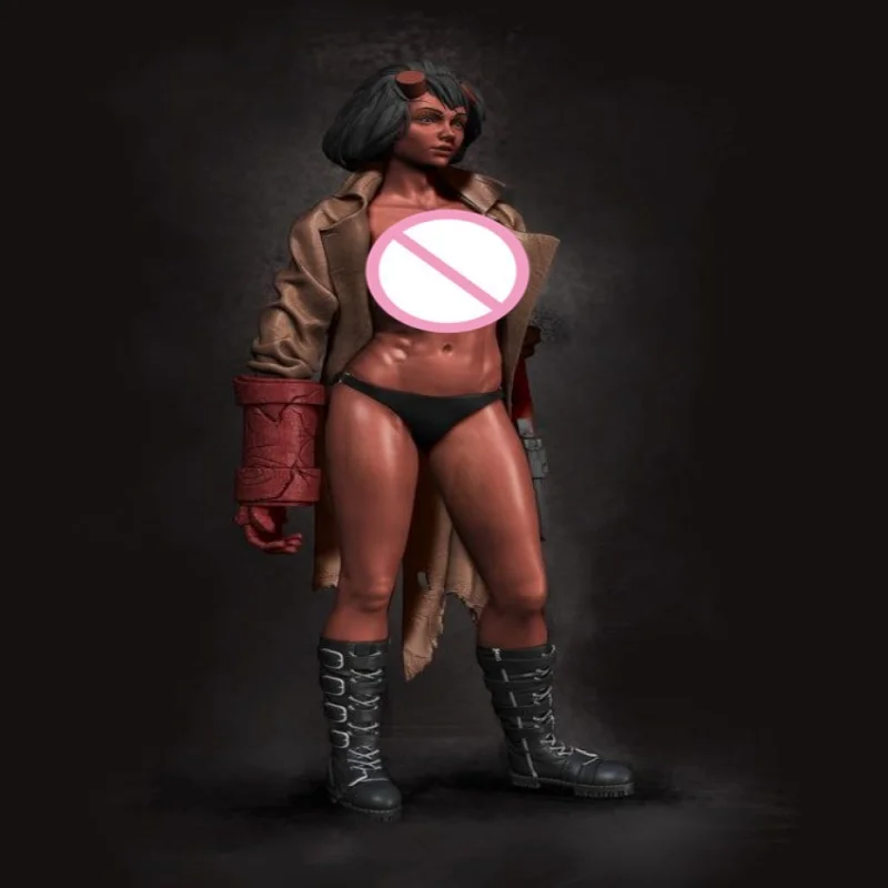 1/24 スケール 75 ミリメートル高さ樹脂フィギュア地獄少女 Nsfw 組み立てモデルキット未組立未塗装 3D 印刷おもちゃ 862