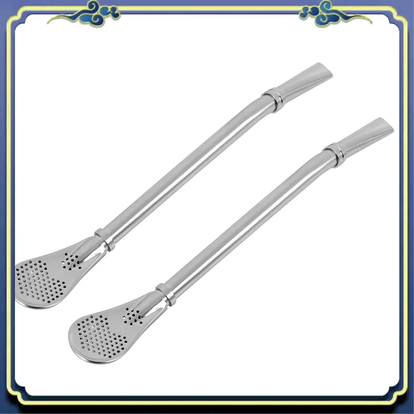 Latest Set Of 2 Pcs - Stainless Steel Yerba Mate Tea Bombilla Gourd Drinking Straw Filtered