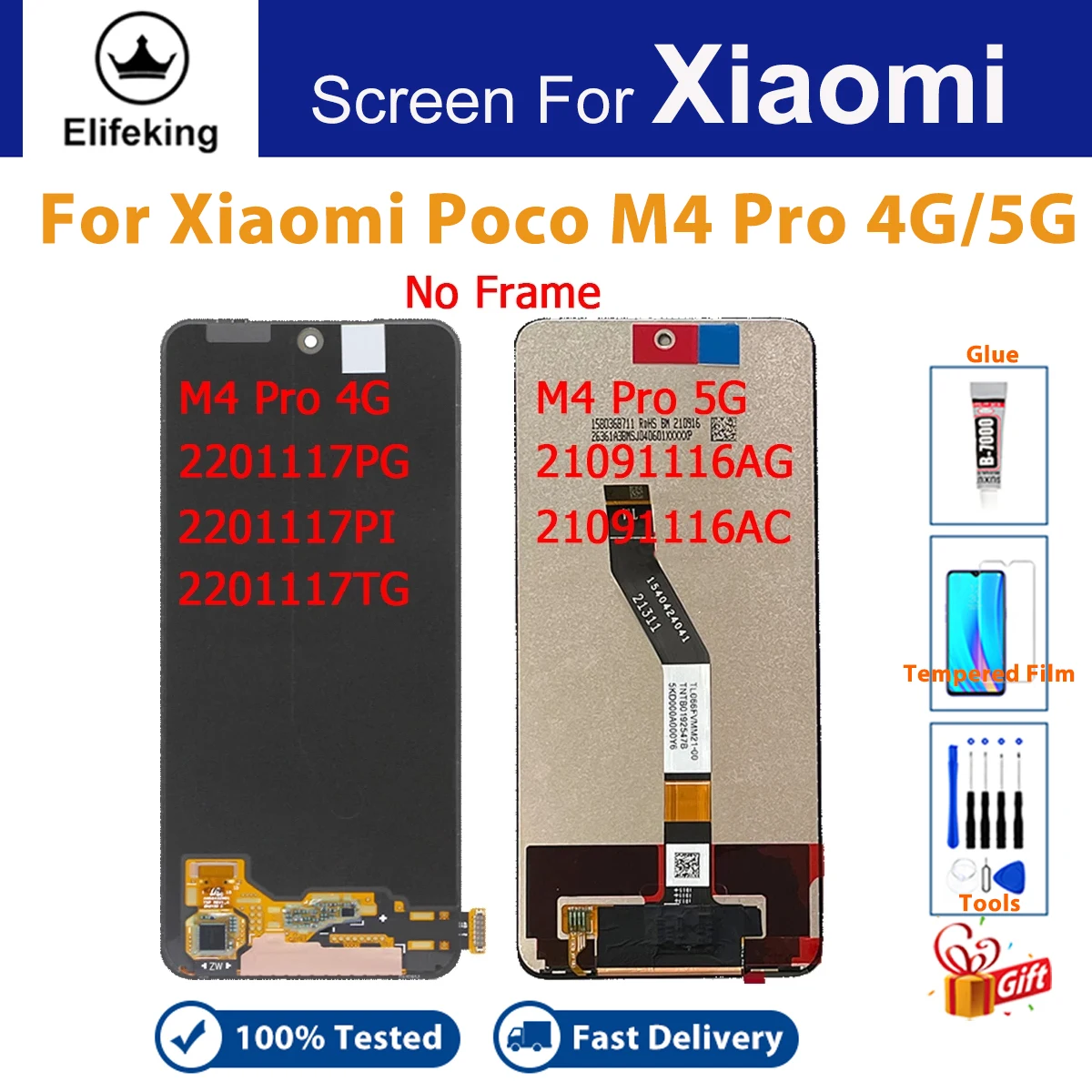 For Xiaomi Poco M4 Pro 4G 5G LCD Display Touch Screen for MZB0B5VIN 2201117PI 21091116AG Mobile Phone Repair Replacement Parts