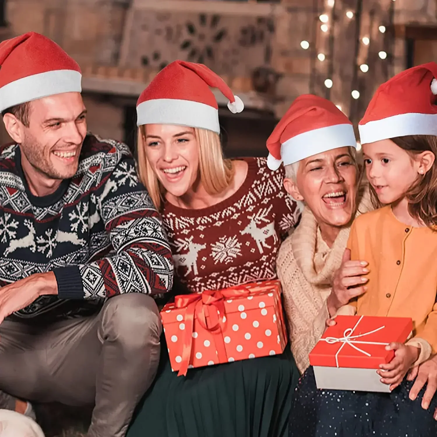 Cappelli natalizi rossi Cappelli da Babbo Natale per bambini adulti unisex Capodanno Buon Natale Cappellini Festival Decorazione per feste Forniture natalizie