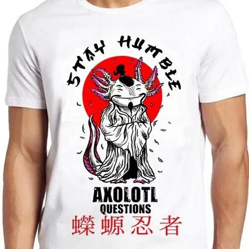 Sensei Axolotl Stay Humble Questions Mexicanum Mexican Funny Tee T Shirt M1083