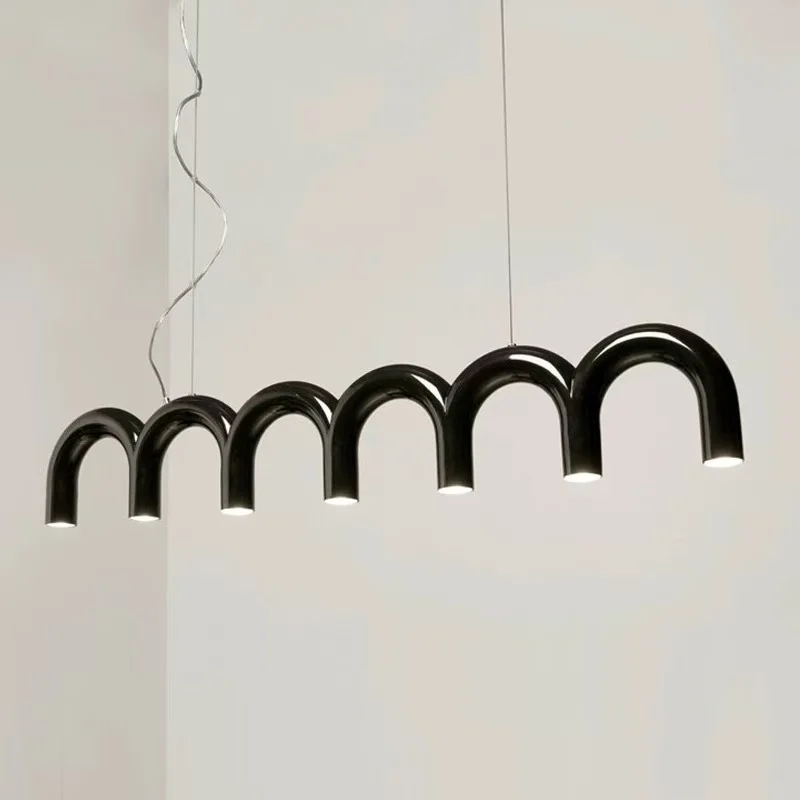 Post- Modern Arch LED Ceiling Chandelier for Coffee Living Room Kitchen Interior Decor Lighting U Shaped LED Pendant Light