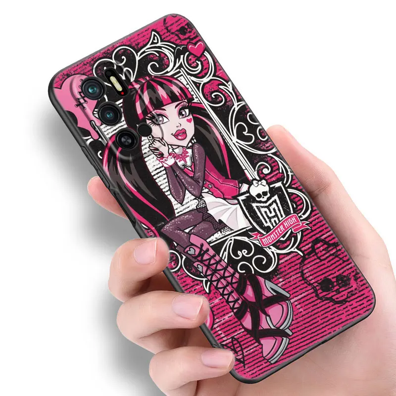 Monsters High Anime Phone Case For Xiaomi Redmi Note 7 8 9 10 11 8T 10T 9S 10S 11S 4G 11E 11T Pro 5G Soft TPU Black Cover