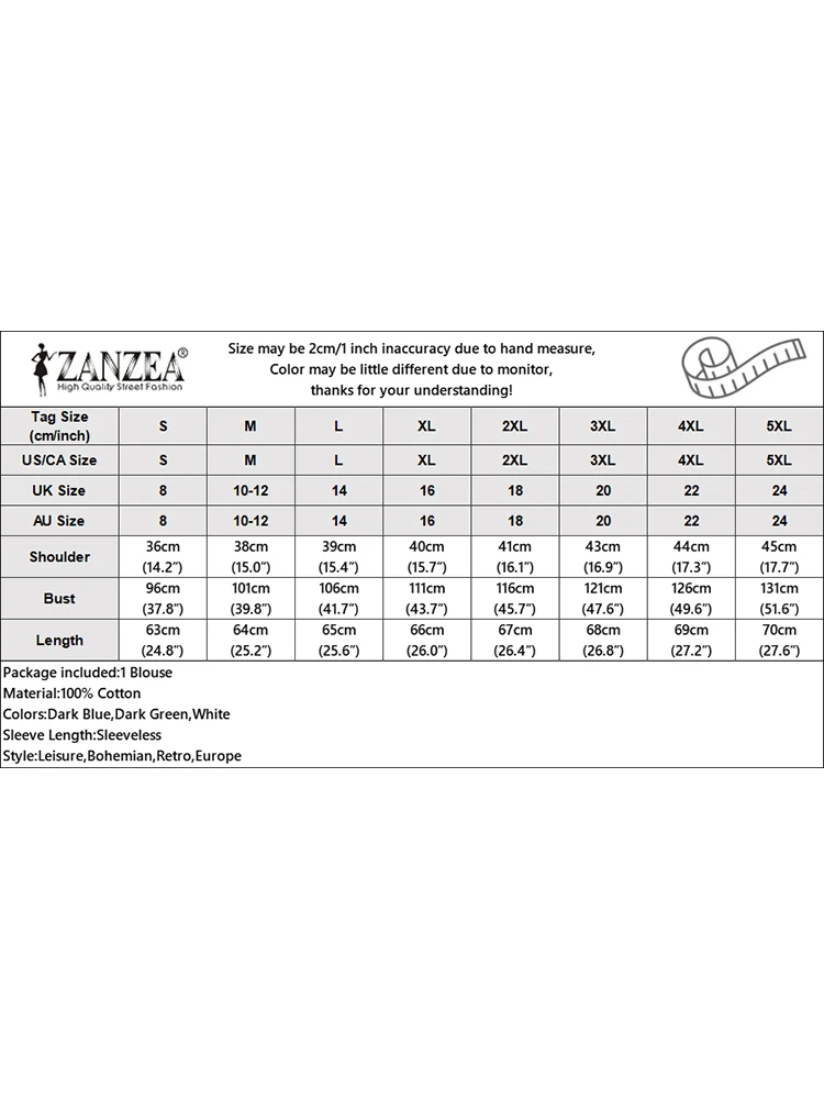2024 ZANZEA летняя элегантная женская хлопковая блузка без рукавов, винтажная Повседневная Свободная рабочая пляжная рубашка, женские праздничные