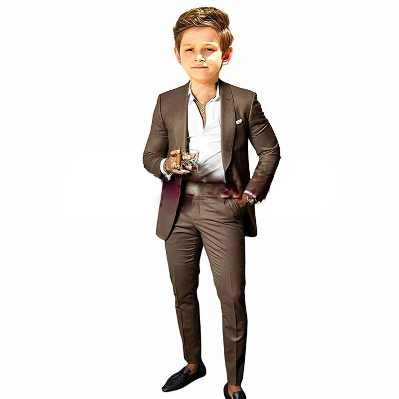 

Handsome Child Suit Spring Autumn Costume Wedding Party Set Kids 2 Pieces (Blazer+Pants) Child Performance Clothes Set