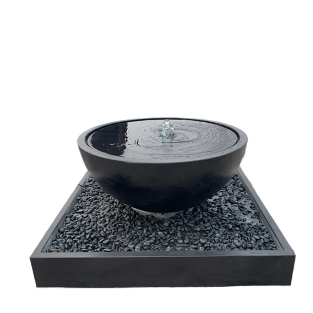 Stone carving water bowl fountain landscape outdoor stone spring