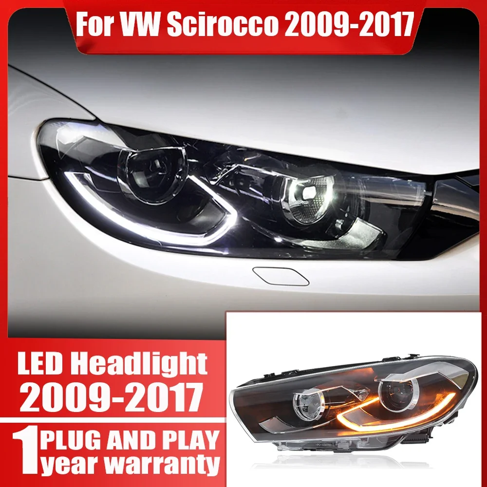 Front Light For VW Volkswagen Scirocco 2009-2017 Headlight Assembly Modification Highend Dual Lens Xenon LED Daytime RunningLamp