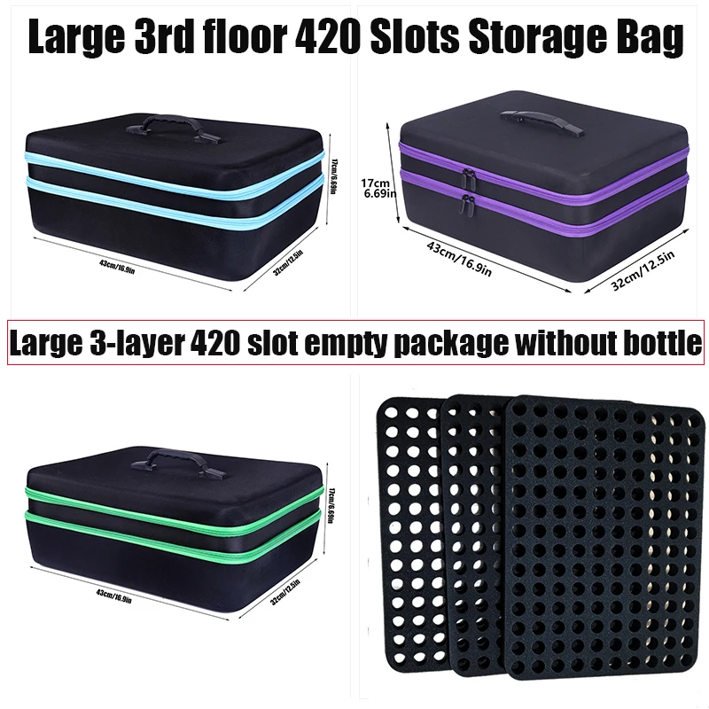 

3-layer 420 empty bags without bottles,Essential Oil Case 10ml,Bags Travel Portable Carrying Cases Diamond Painting Storage Bag