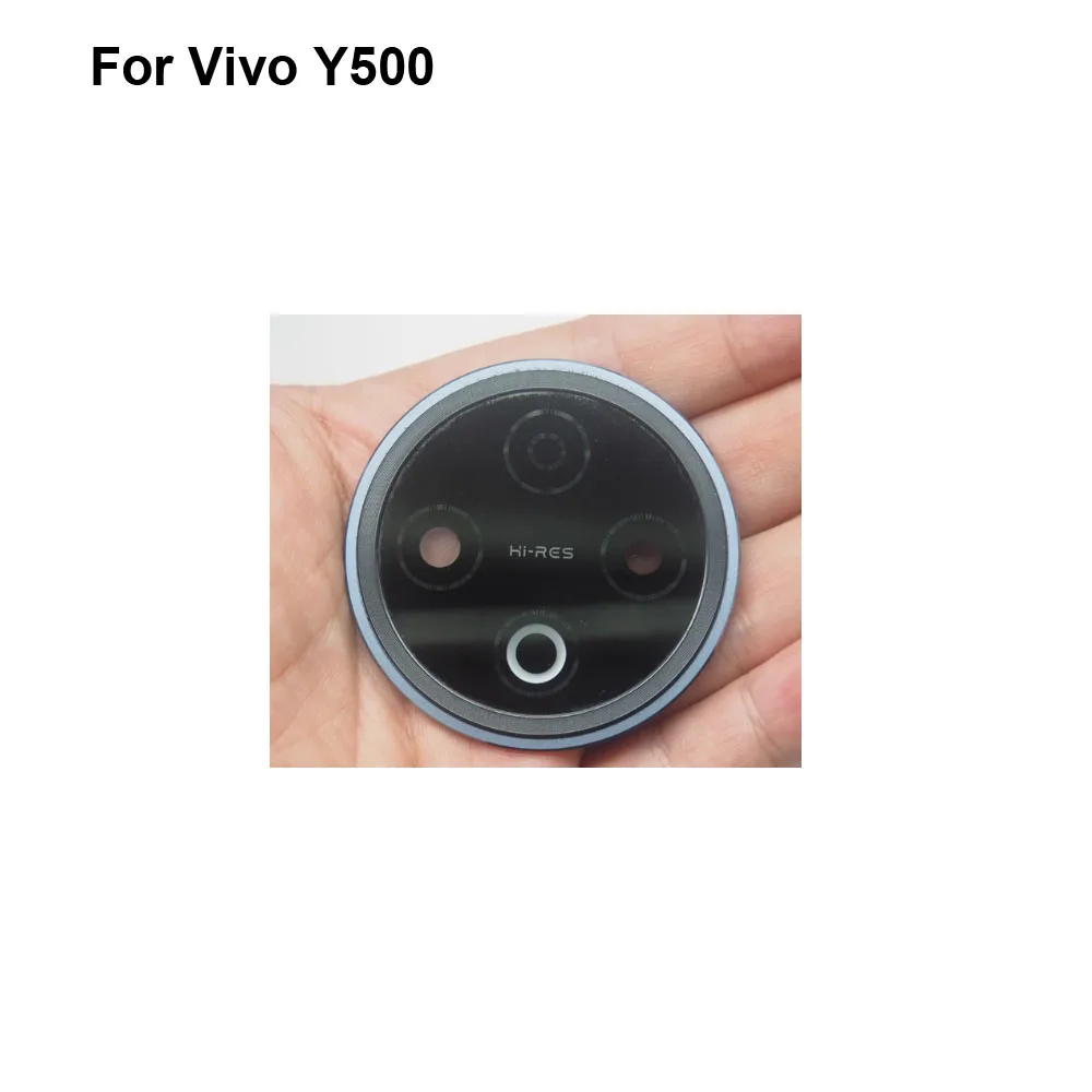 Vidro original para câmera traseira vivo y500, vidro e tampa de vidro da câmera traseira com moldura para vivo y 500