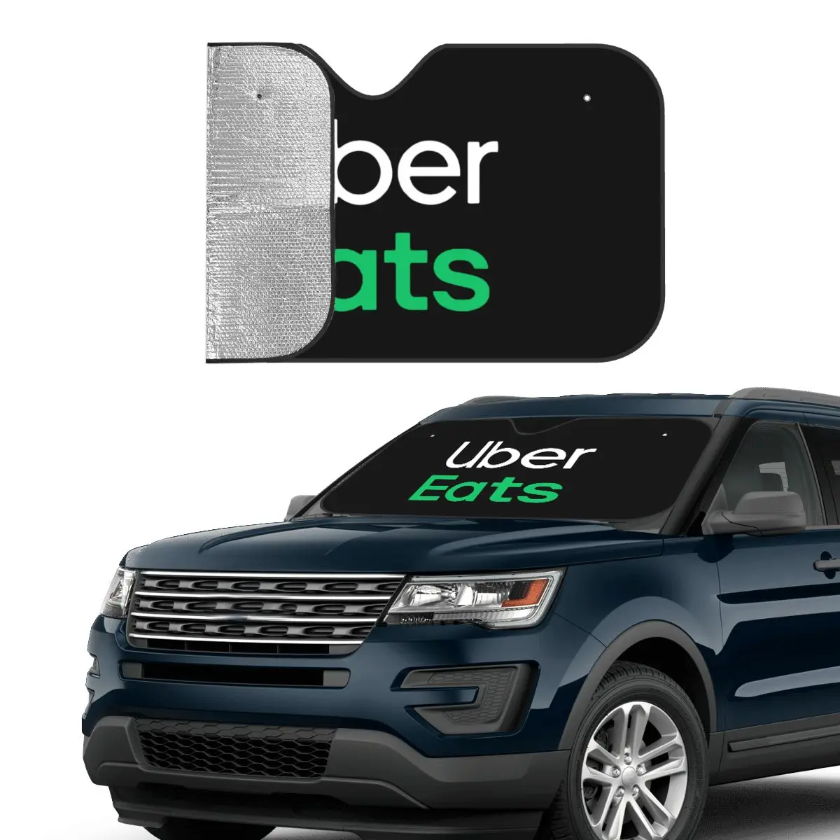 Uber Eats Driver Logo Delivery Personality Windshield Sunshade 76x140cm Aluminium Foil Car Sunshade Car-covers