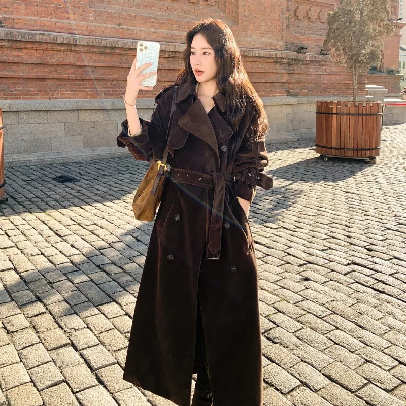 

A new youthful versatile comfortable skin-friendly casual and fashionable long woolen coat