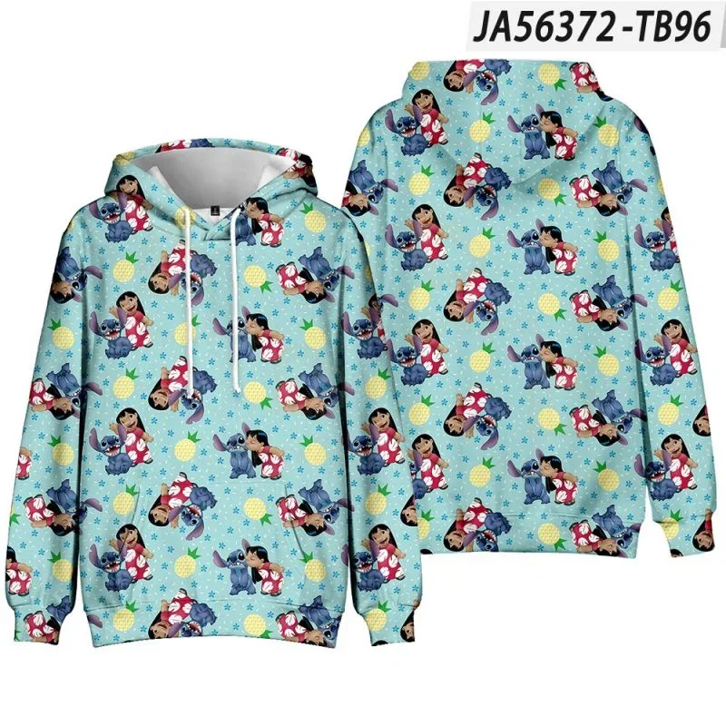 Original Dis Stitch Autumn Winter Hooded Sweater Impression Coat Sweet Anime Cartoon Cosplay Hoodie for Boys Girls