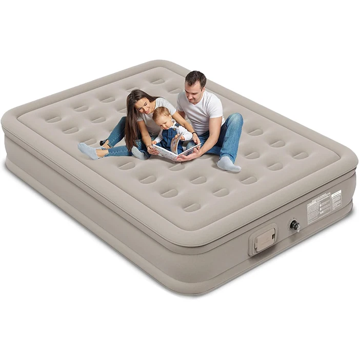

Factory Promotion Flocked Inflatable Air Mattress Bed With Built-In Pump Air Mattress