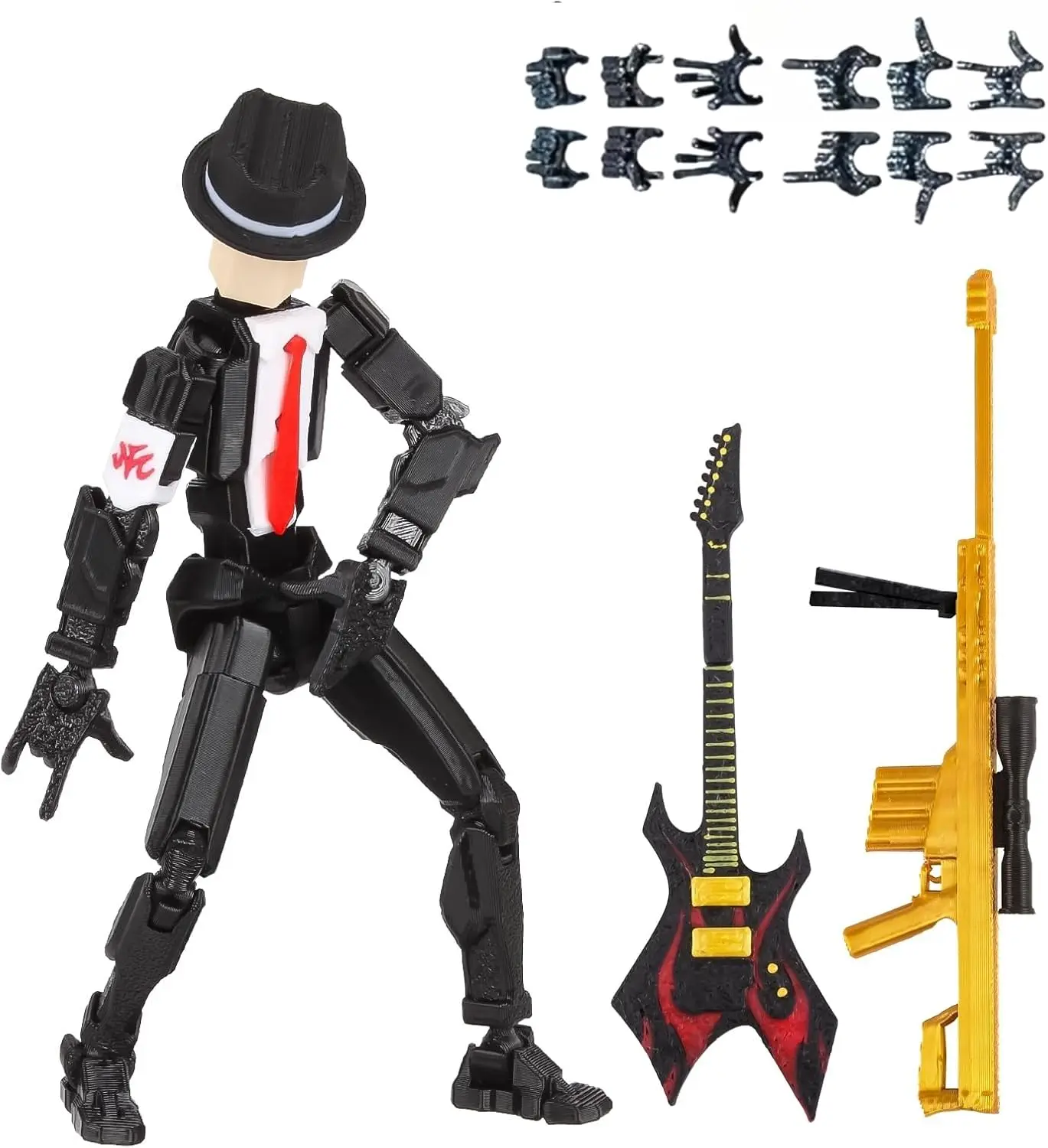 T13 Action Figure Assembly Completed, T13 Action Figures Set High 5.4 Inches Tall, Office Desks, and Birthday Cake Decorations,